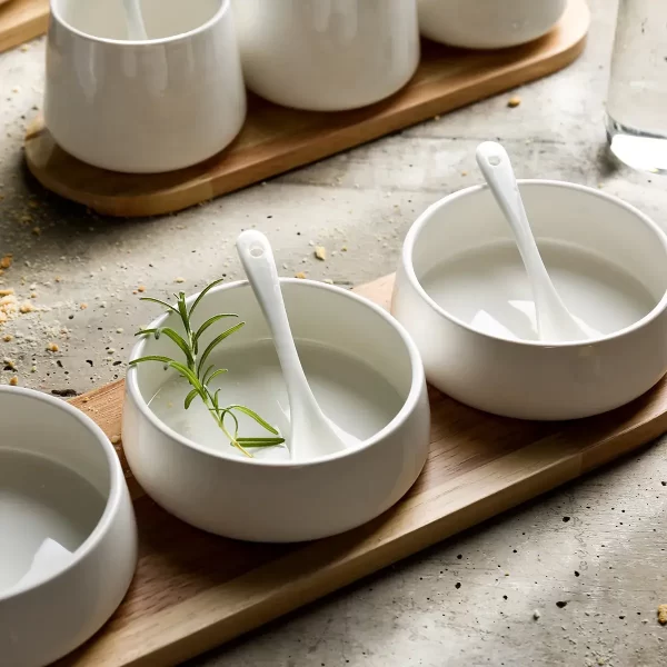 White Ceramic Appetizer Plates Bulk, Wholesale Dessert Plates-7