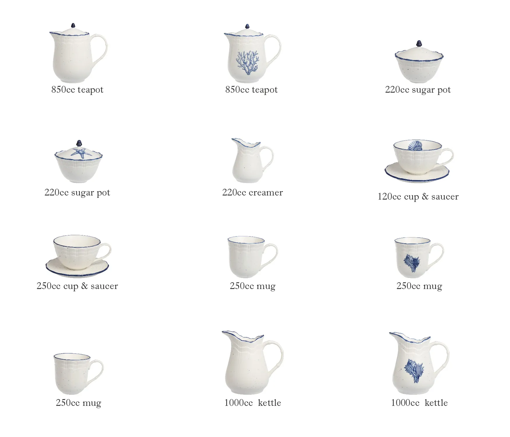 White Tableware Wholesale, Bulk Teapots, Cups, Kettles, Plates-9