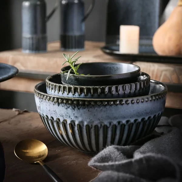 Dark Blue Ceramic Bowls Wholesale, Exquisite Bowls Bulk-2