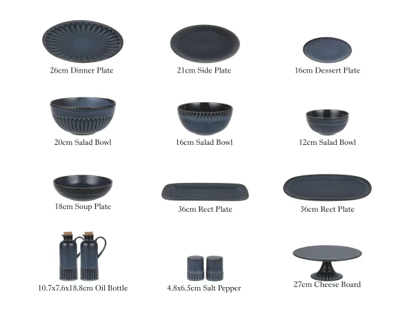 Dark Blue Ceramic Bowls Wholesale, Exquisite Bowls Bulk-4