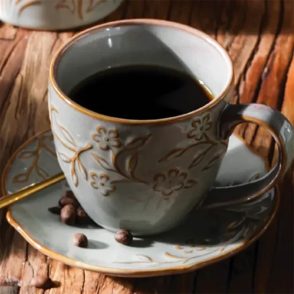 Flower Pattern Bulk Tea Cup and Saucer, Wholesale Teapots-3