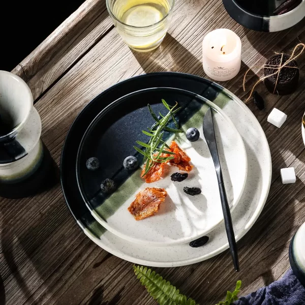 Restaurant Dinner Plates Bulk, Gradient Color Ceramic Plates Wholesale-1