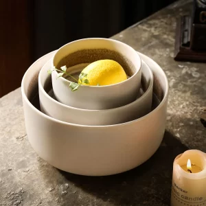 Rustic Porcelain Ceramic Bulk Ramen Bowls, Wholesale Soup Bowls-1