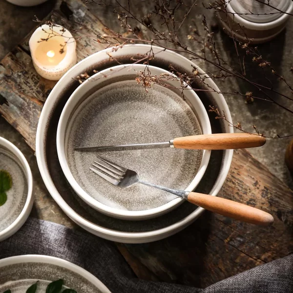 Rustic Porcelain Ceramic Bulk Ramen Bowls, Wholesale Soup Bowls-2