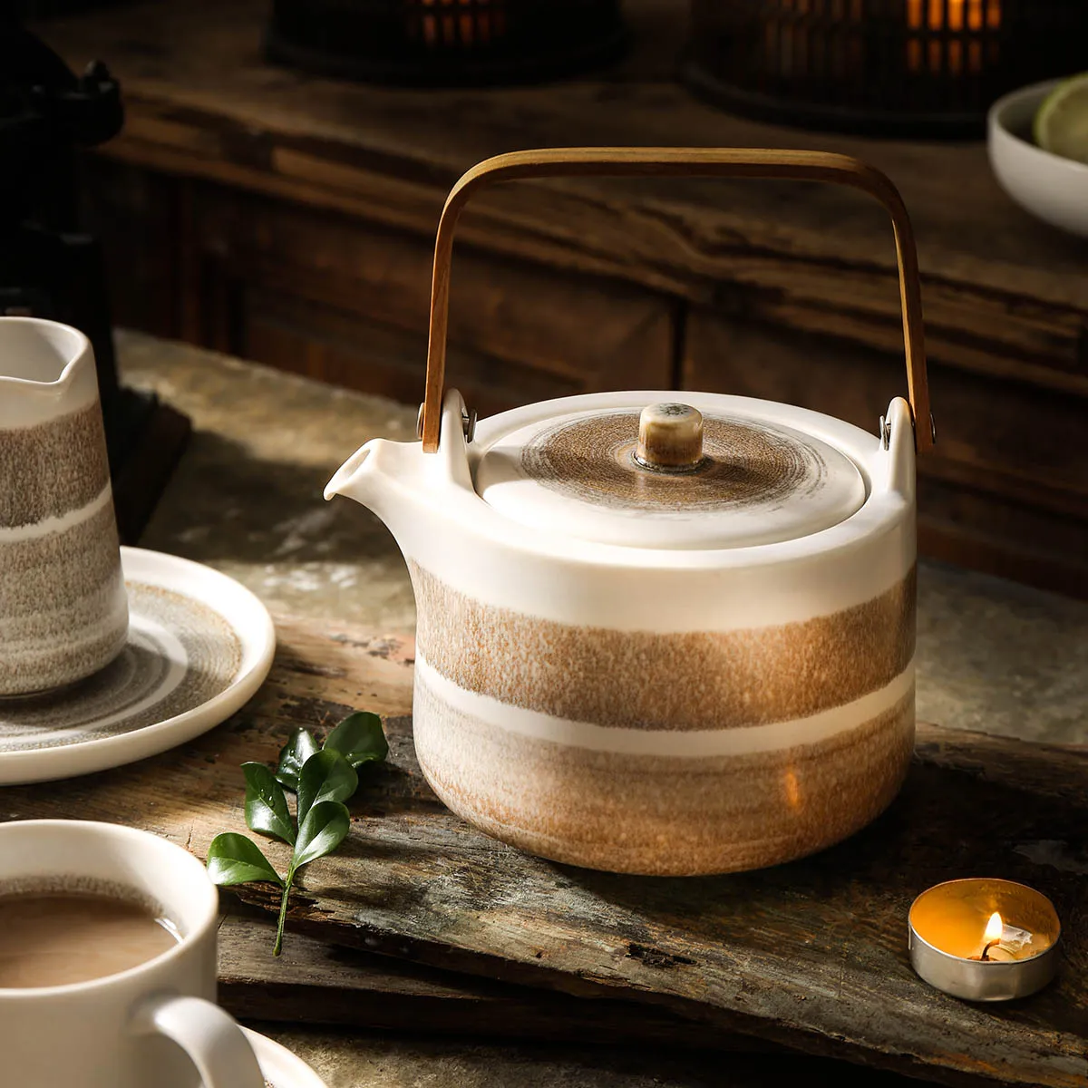 Rustic Wholesale Teapots and Cups, Ceramic Coffee Cups Bulk-1