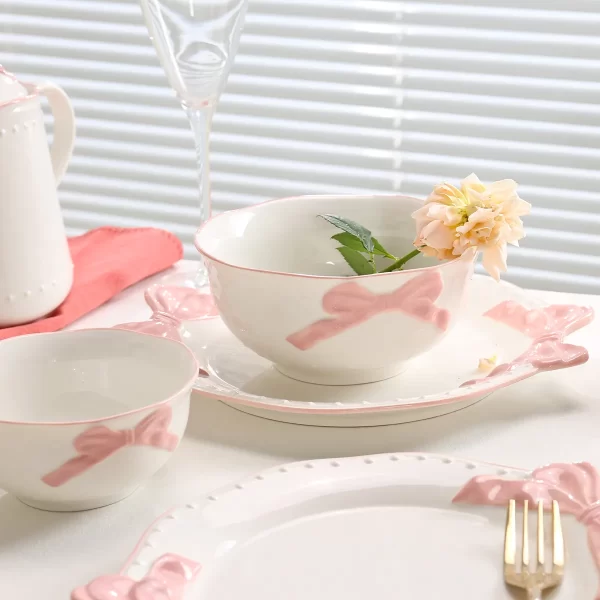 Wedding Tableware In Bulk, Bow Decorated Wholesale Crockery Sets-2