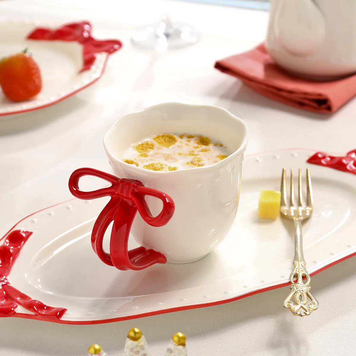 Wedding Tableware In Bulk, Bow Decorated Wholesale Crockery Sets-5