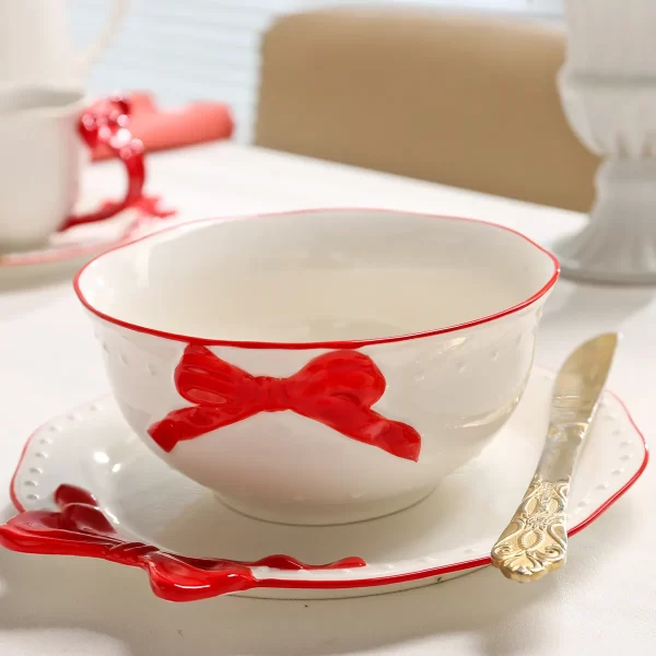 Wedding Tableware In Bulk, Bow Decorated Wholesale Crockery Sets-6