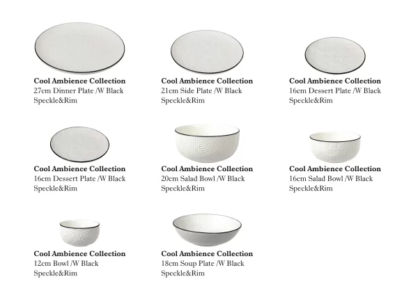 Black Rim Bulk White Dinner Plates With Exquisite Texture-3
