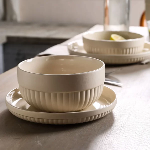 Nordic Restaurant Soup Bowls Wholesale With Stripe Design-1