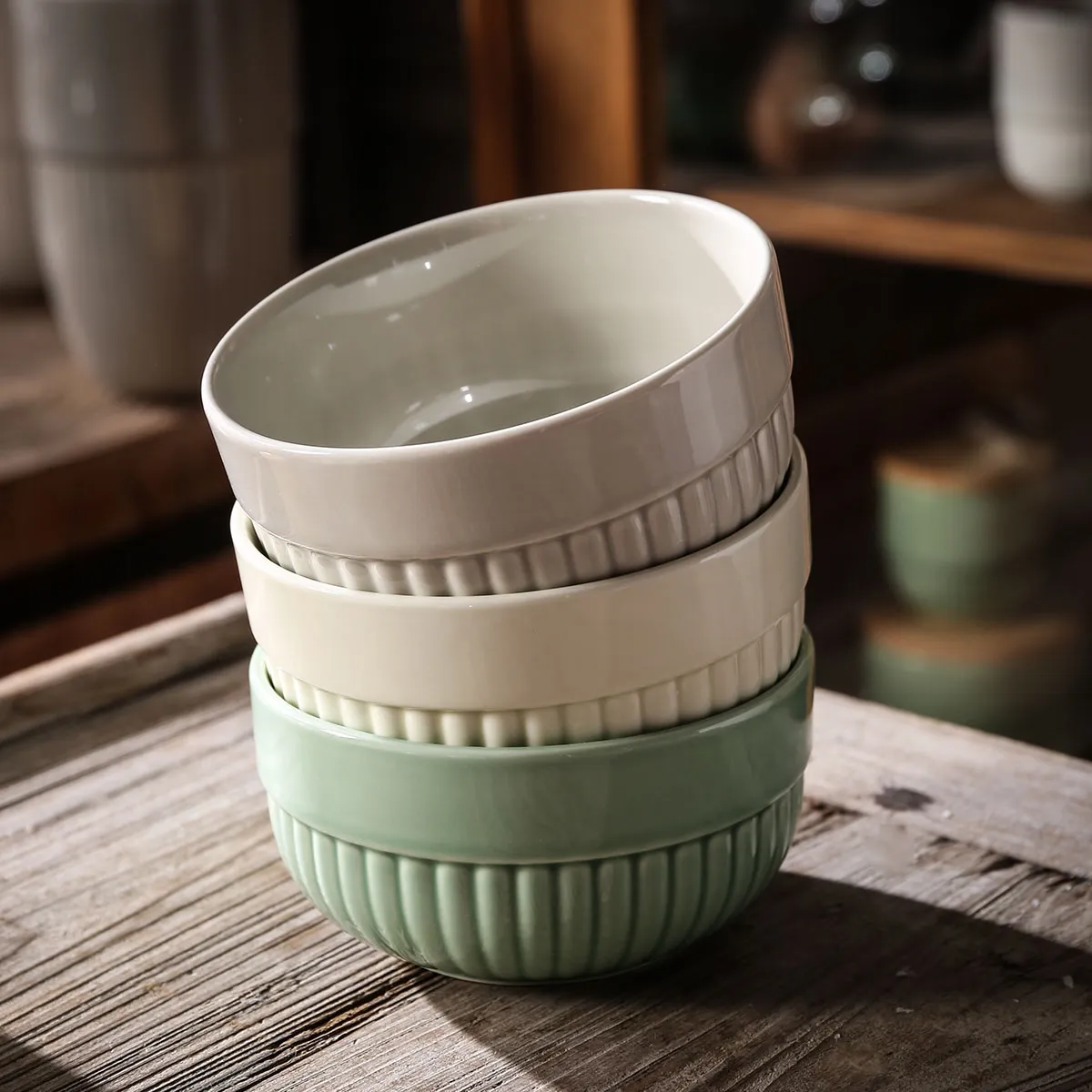Nordic Restaurant Soup Bowls Wholesale With Stripe Design-2