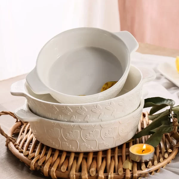 Ceramic Soup Bowls With Handles Bulk With Tactile Texture-2