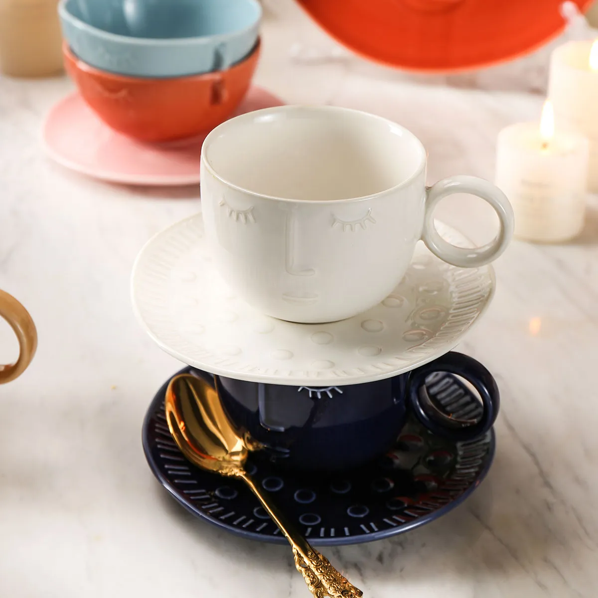 Colorful Wholesale Coffee Mug, Tea Cup and Saucer Bulk-1