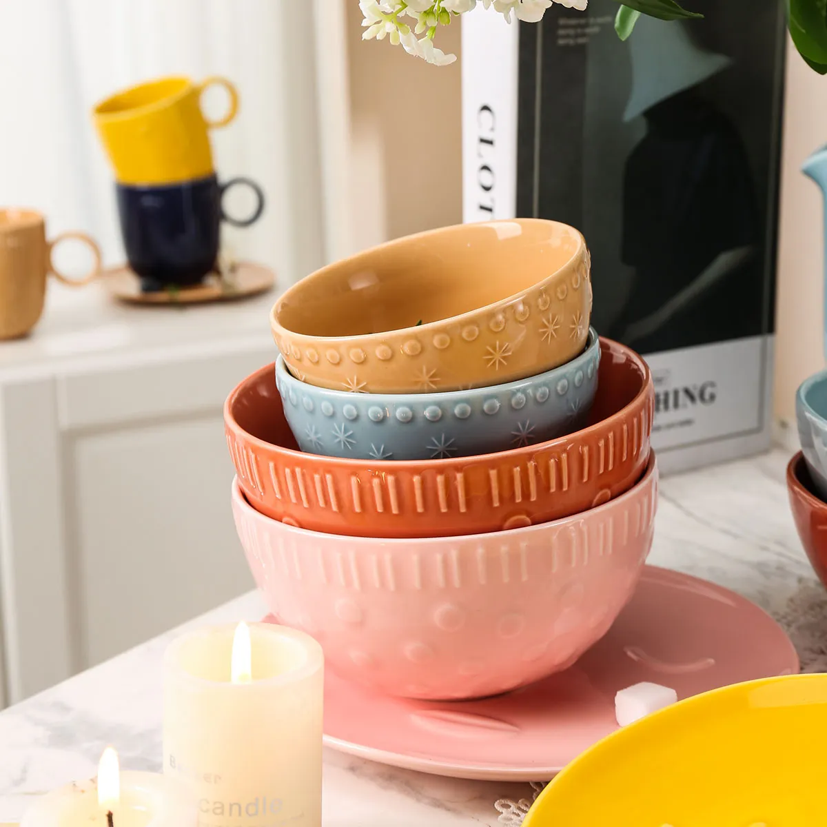 Colorful Wholesale Soup Bowls with Exquisite Lovely Pattern-2