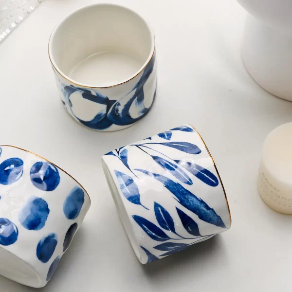 Delicate Asian Tableware Wholesale With Blue Floral Patterns-6