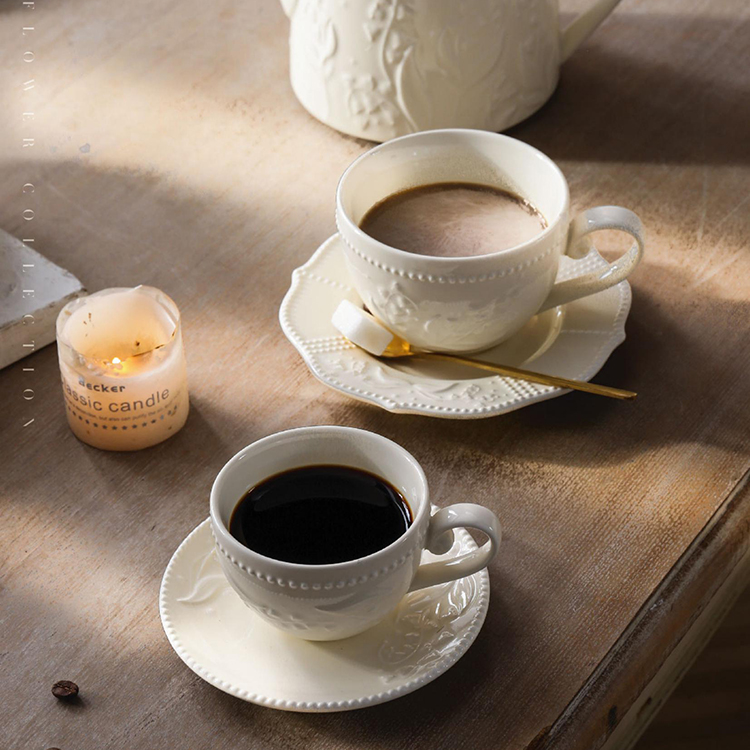 Embossed Ceramic Tea Cup Sets In Bulk, Wholesale Teaware-2