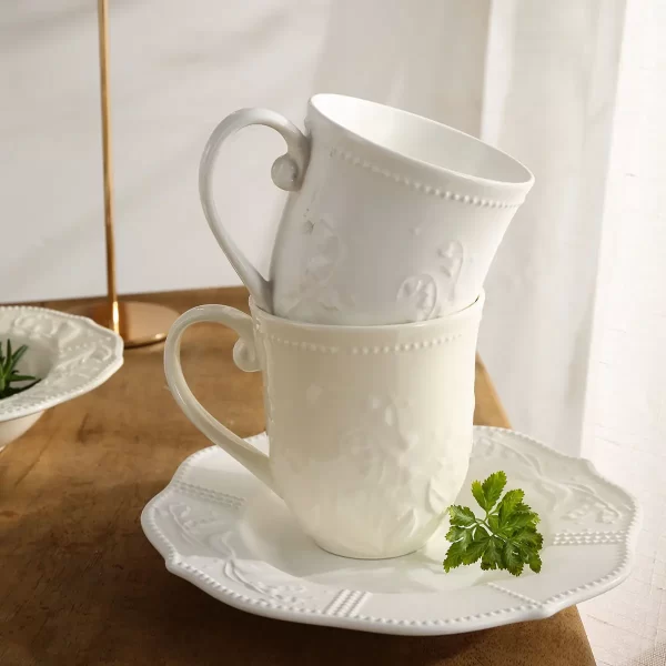 Embossed Ceramic Tea Cup Sets In Bulk, Wholesale Teaware-5
