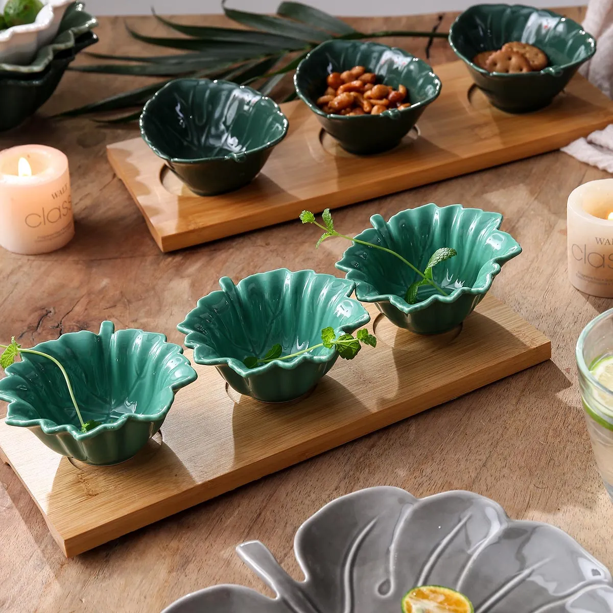Leaf Shape Small Snack Bowl Wholesale, Bulk Appetizers Bowls-4