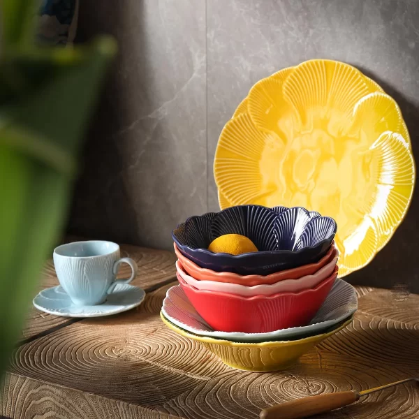 Petal Shape Ceramic Bowls In Bulk, Serving Bowls Wholesale-2