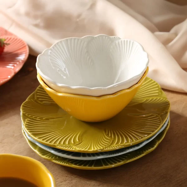 Petal Shape Ceramic Bowls In Bulk, Serving Bowls Wholesale-3
