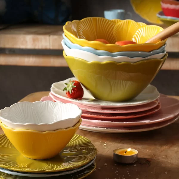Petal Shape Ceramic Bowls In Bulk, Serving Bowls Wholesale-5