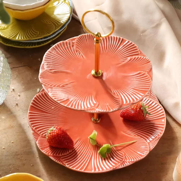 Petal Shape Ceramic Plates In Bulk, Serving Plates Wholesale-1