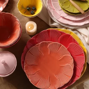 Petal Shape Ceramic Plates In Bulk, Serving Plates Wholesale-2