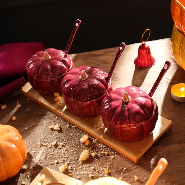 Pumpkin Shape Gumbo Bowls Wholesale, Ceramic Soup Bowls Bulk-2