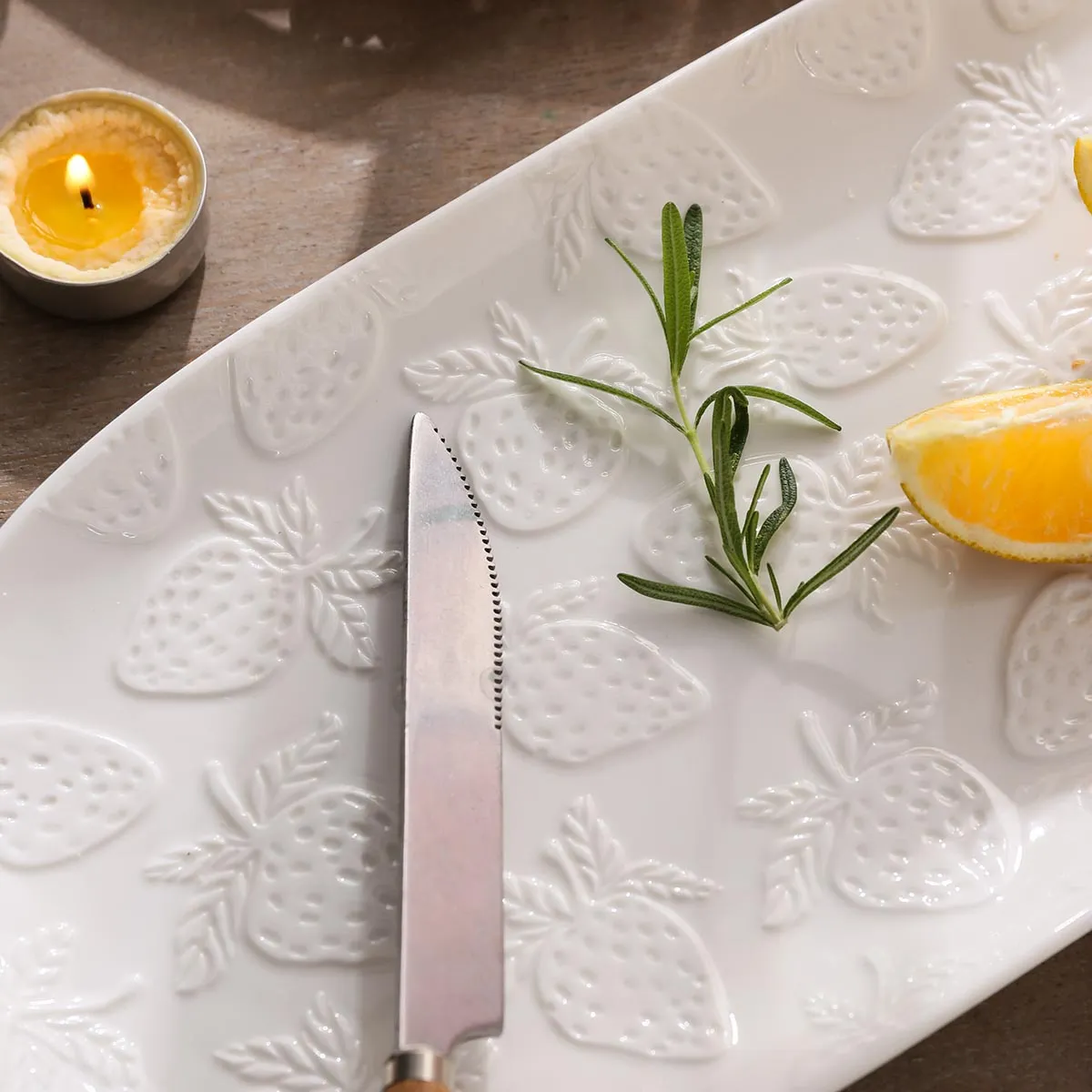 Raised Pattern Bulk Serving Plates, Wholesale Oval Plates-2