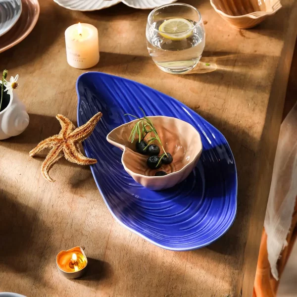 Restaurant Dinner Plates Wholesale, Seashell Shape Plates Bulk-1