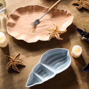 Restaurant Dinner Plates Wholesale, Seashell Shape Plates Bulk-2