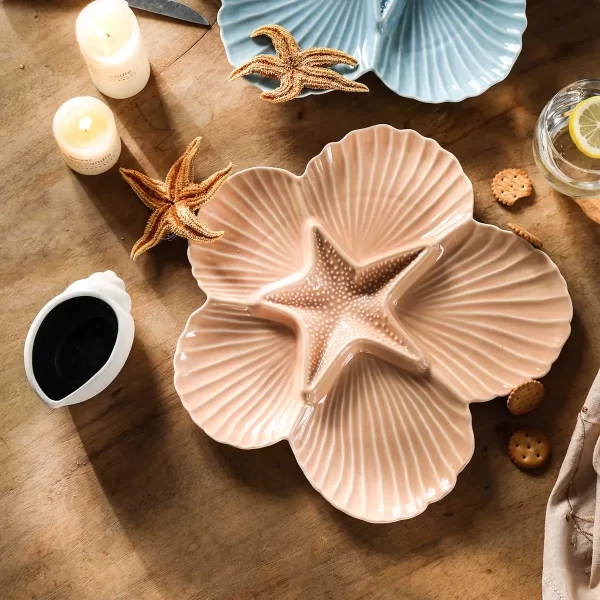 Restaurant Dinner Plates Wholesale, Seashell Shape Plates Bulk-3