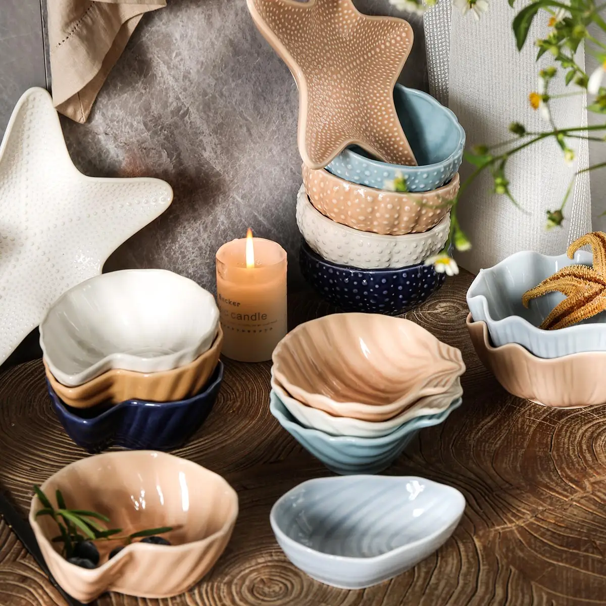 Seashell Shape Ceramic Bowls In Bulk, Custom Soup Bowls-3