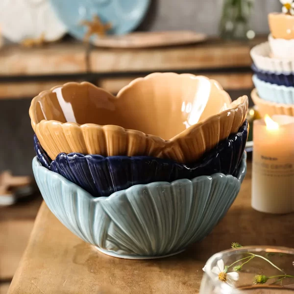 Seashell Shape Ceramic Bowls In Bulk, Custom Soup Bowls-4