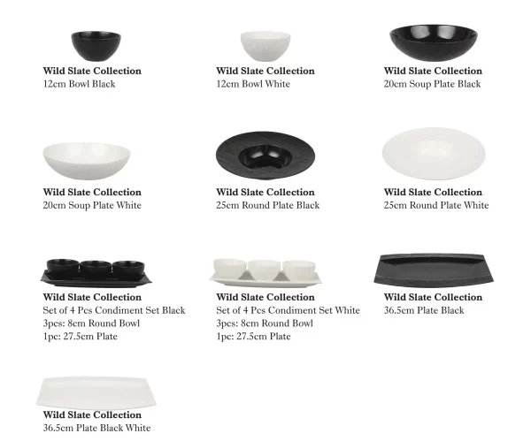 Black & White Dinner Plates In Bulk, Catering Serving Plates-2
