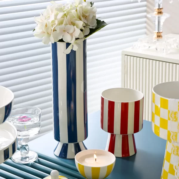 Bright Stripe Custom Porcelain Dinnerware Set Bulk For Event-6