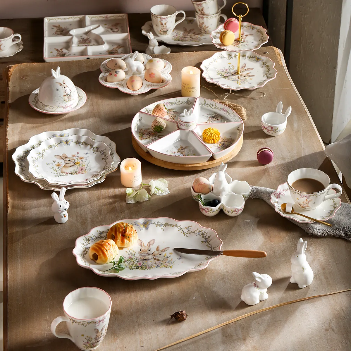 Bunny Gala Custom gedruckt Geschirr Großhandel Geschirr Set-1