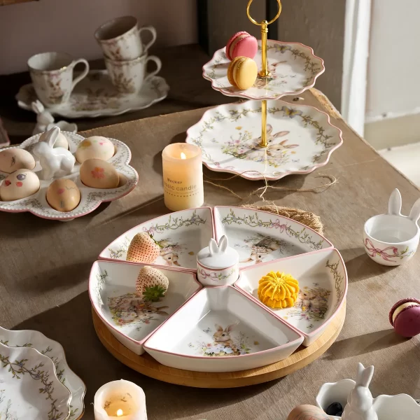 Bunny Gala Custom Printed Dinnerware Wholesale Crockery Set-2