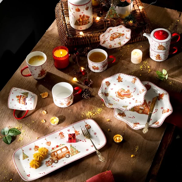 Vajilla de Navidad Personalizada, Vajilla de Pan de Jengibre al por mayor-1