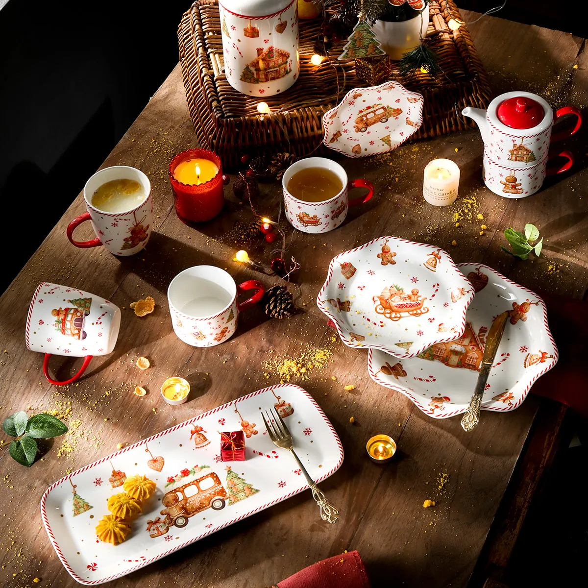 Custom Christmas Dinnerware, Gingerbread Crockery Wholesale-1