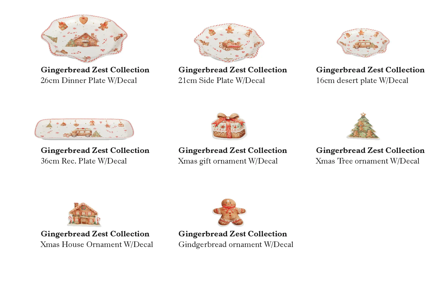 Custom Christmas Dinnerware, Gingerbread Crockery Wholesale-8