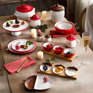 Forest-Inspired Wholesale China Dishware With Mushroom & Nut Design-1