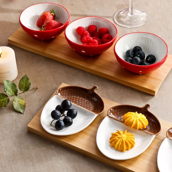 Forest-Inspired Wholesale China Dishware With Mushroom & Nut Design-4