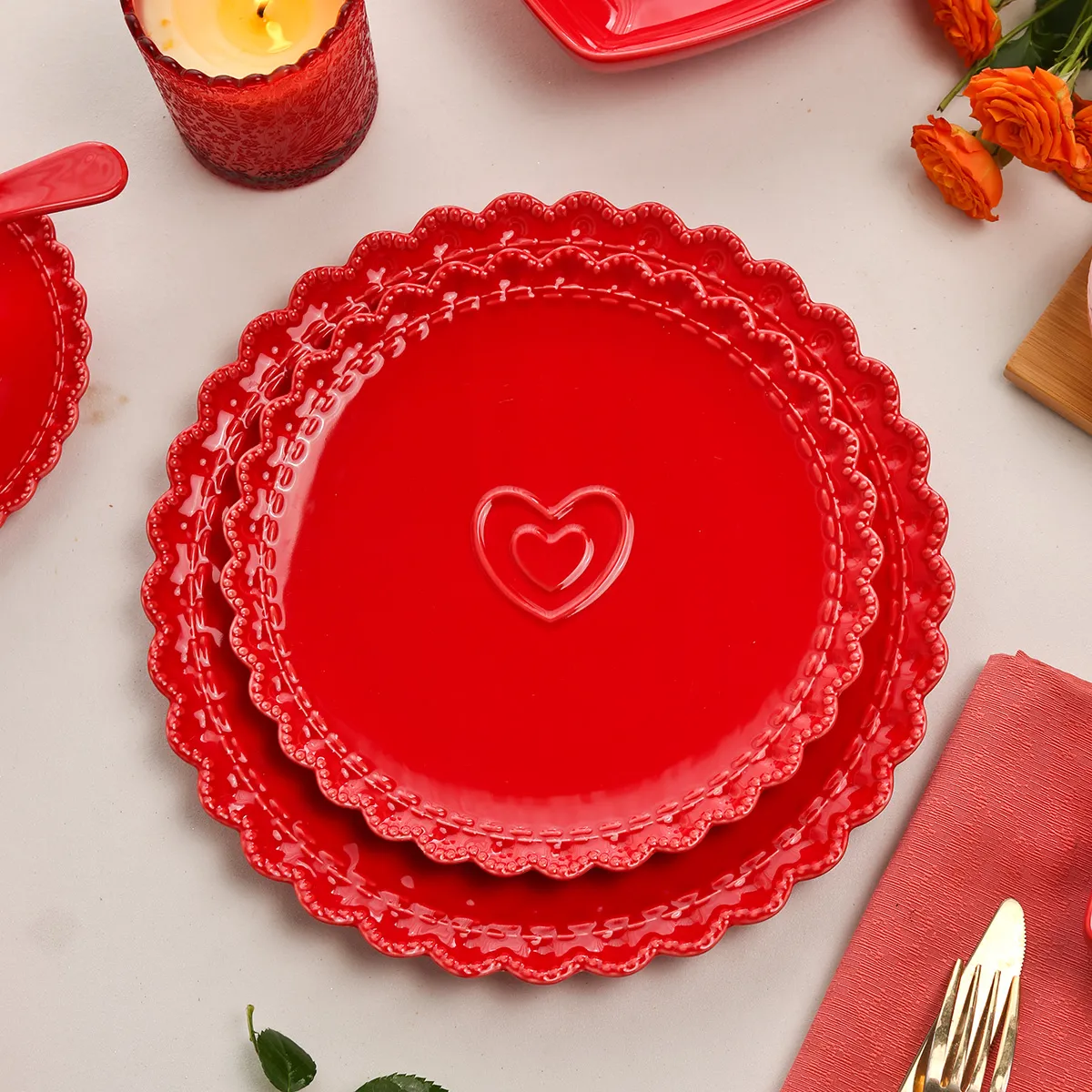 Heart Shape Wholesale Dinnerware Set, Catering Crockery Bulk-8