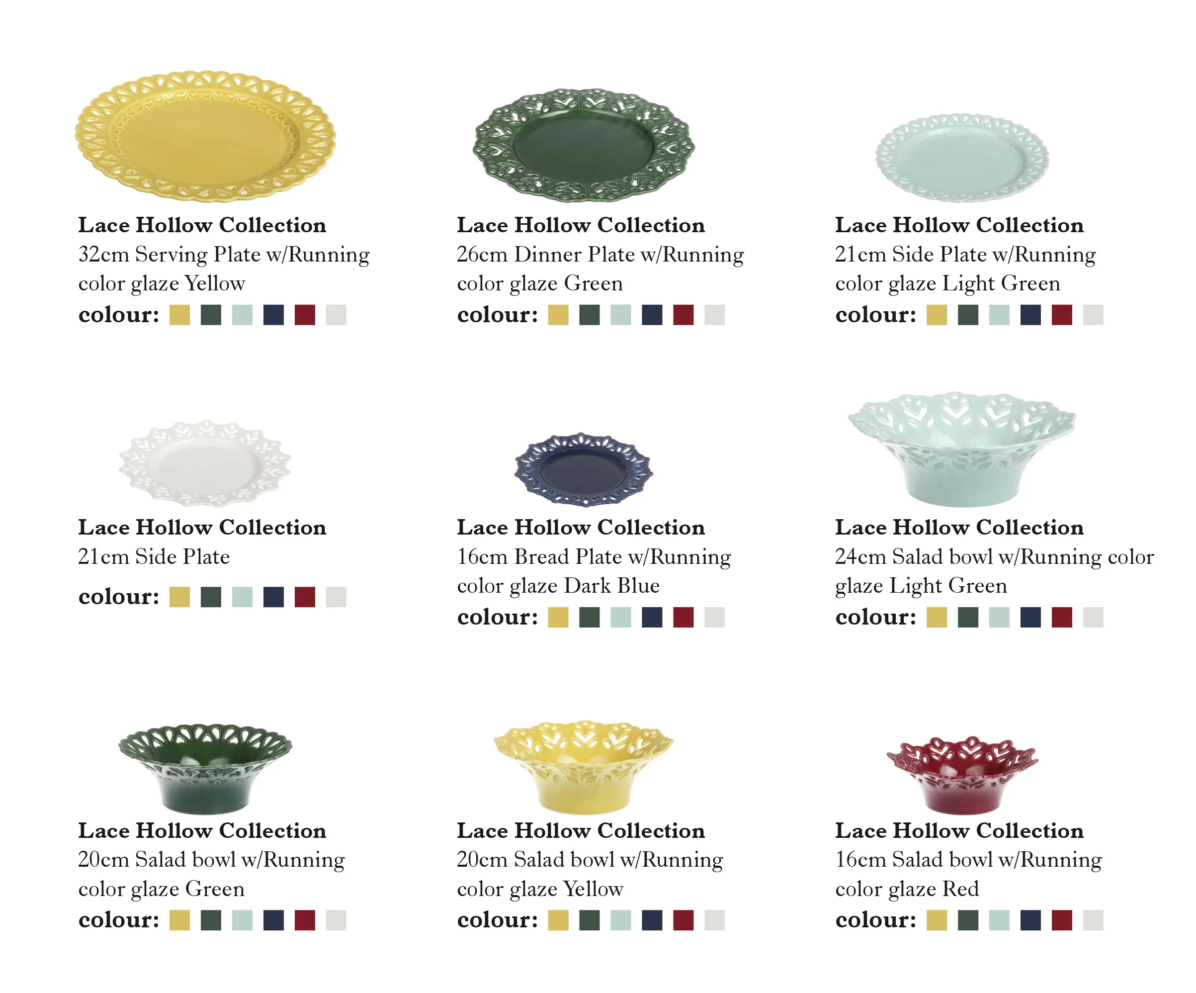 Lace Hollow Custom Made Crockery, Bulk Dinnerware Plates Bowls-10