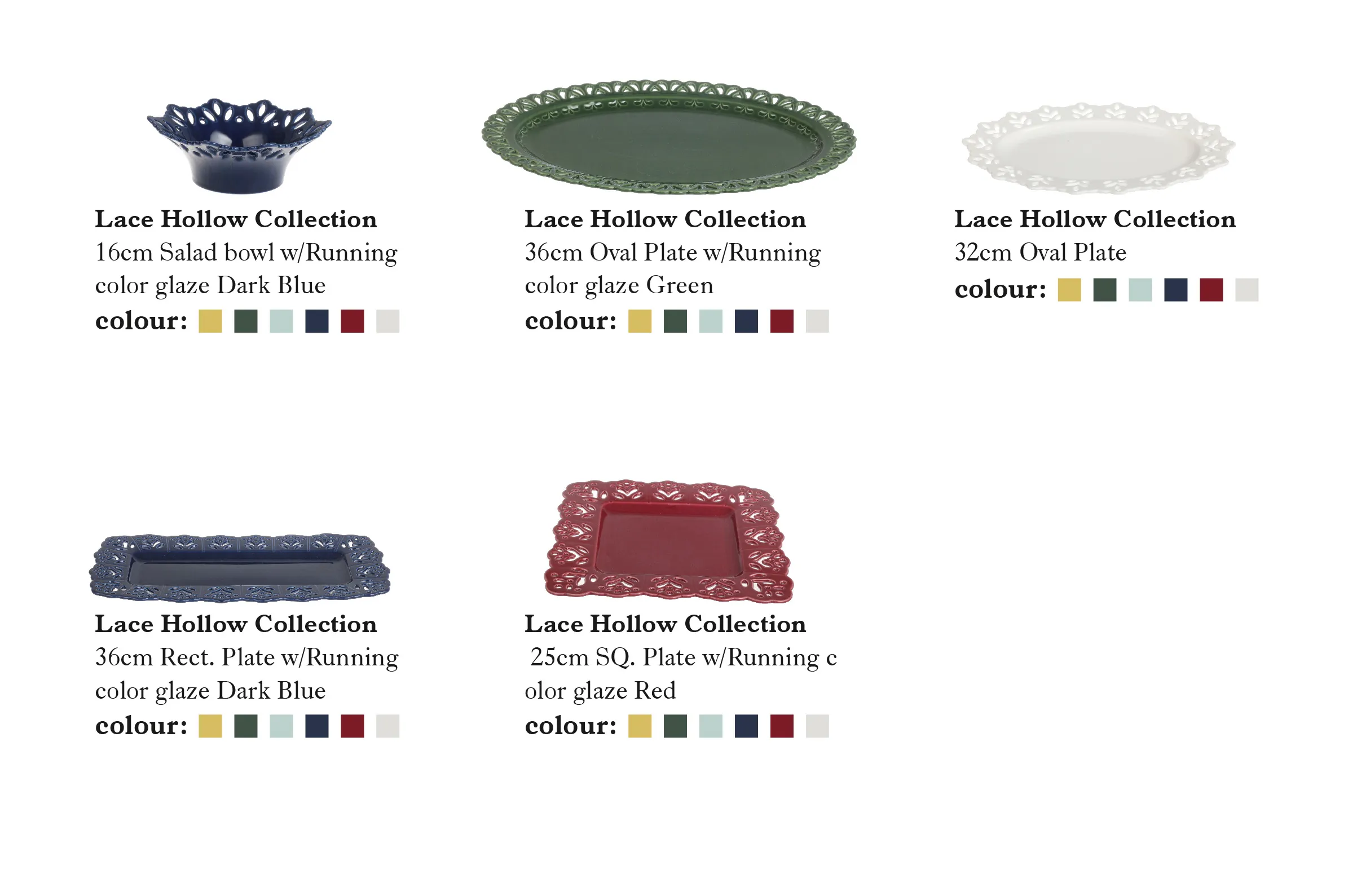 Lace Hollow Custom Made Crockery, Bulk Dinnerware Plates Bowls-11