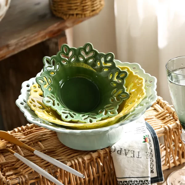 Lace Hollow Custom Made Crockery, Bulk Dinnerware Plates Bowls-3