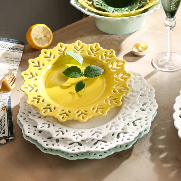 Lace Hollow Custom Made Crockery, Bulk Dinnerware Plates Bowls-5