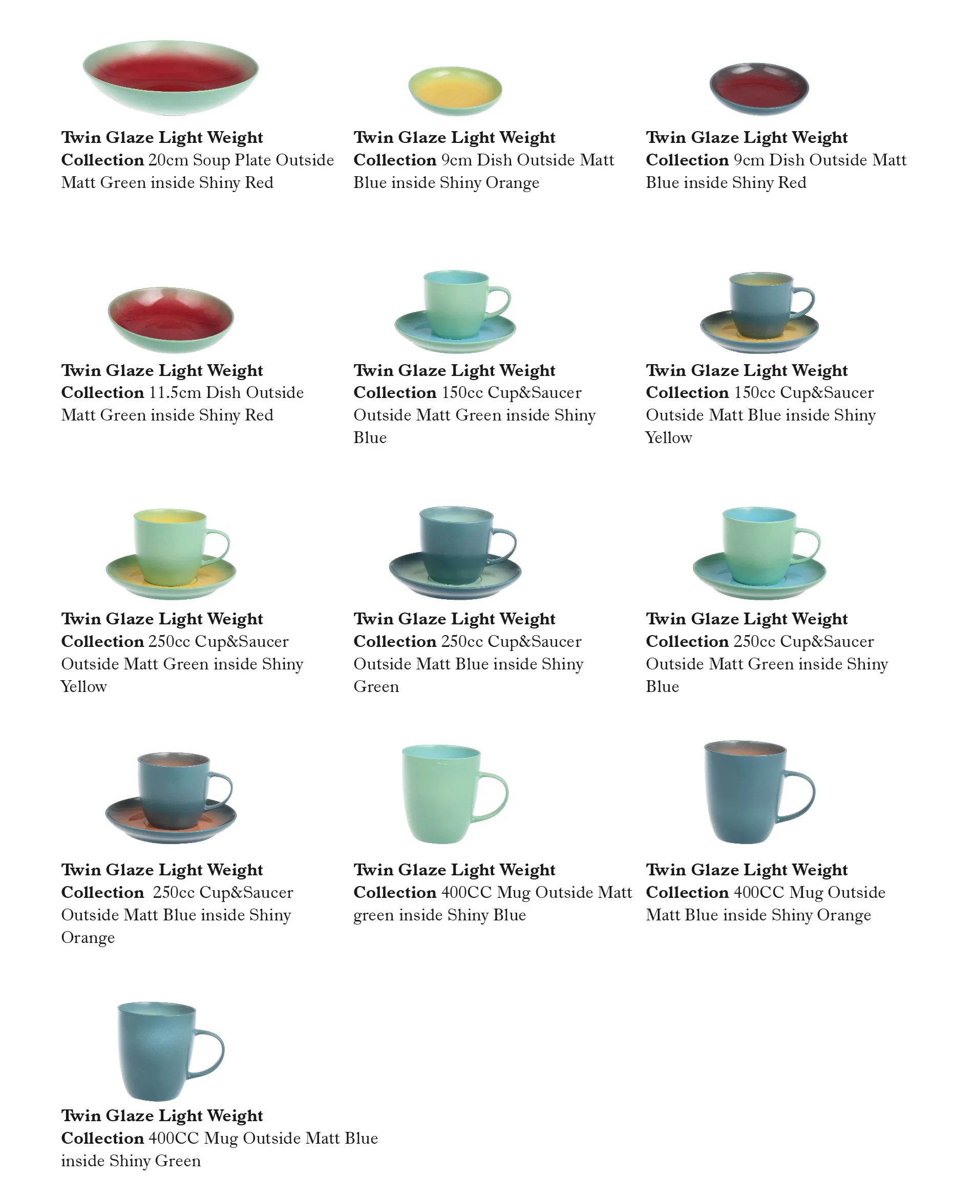 Leichtes Restaurant-Geschirr Bulk, Twin Glaze Dinner Set-11
