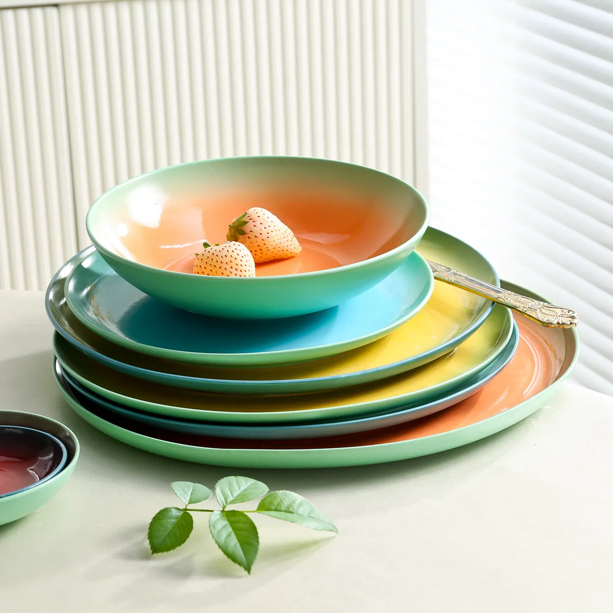 Leichtes Restaurantgeschirr Bulk, Twin Glaze Dinner Set-8